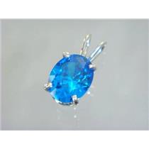925 Sterling Silver Pendant, Swiss Blue CZ , SP002