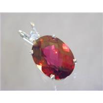 925 Sterling Silver Pendant, Crimson Topaz, SP018