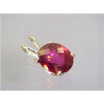 P002, Crimson Topaz 14k Gold Pendant