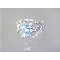 Aquamarine, 925 Sterling Silver Ring, SR111
