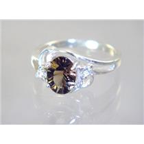 SR176, Smoky Quartz, 925 Sterling Silver Ring