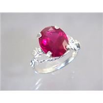 Created Ruby, 925 Sterling Silver Ring, SR154