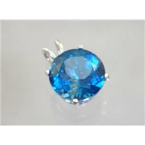 SP089, London Blue Topaz 925 Sterling Silver Pendant