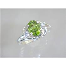 SR176, Peridot, 925 Sterling Silver Ring