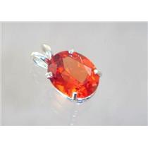 925 Sterling Silver Pendant, Created Padparadsha Sapphire, SP040