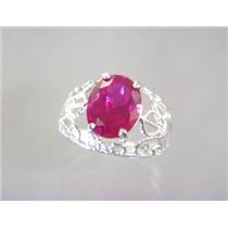 SR162, Created Ruby, 925 Sterling Silver Ring