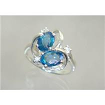 Sterling Silver Ladies Ring, Neptune garden Topaz, SR016