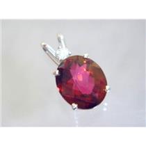 925 Sterling Silver Pendant, Crimson Topaz, SP022