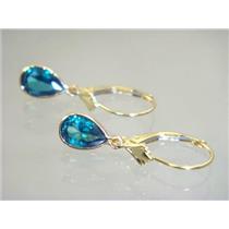 E021, Paraiba Topaz, 14k Gold Earringss