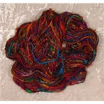 Hand spun sari silk yarn 98-100 g warm tones  22790