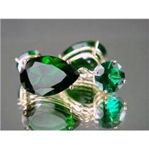 14k Gold Leverback Earrings, Russian Nanocrystal Emerald, E922