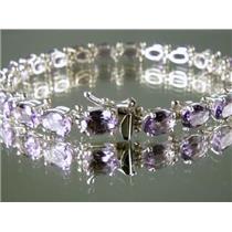 SB001, Amethyst Sterling Silver Bracelet