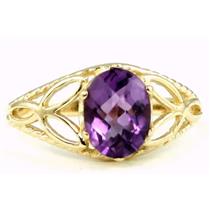 10K, 14K or 18K Gold Ladies Ring, Amethyst, R137