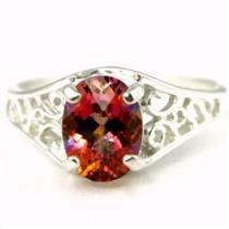 SR305, Twilight Fire Topaz 925 Sterling Silver Ring