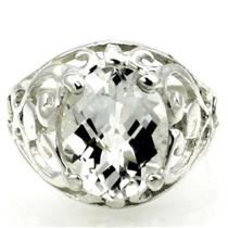 SR162, Silver Topaz, 925 Sterling Silver Ring