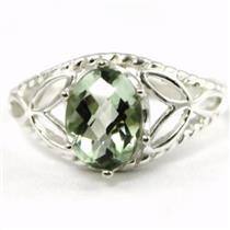 SR137, Green Amethyst, 925 Sterling Silver Ring