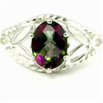 SR137, Mystic Fire Topaz, 925 Sterling Silver Ring