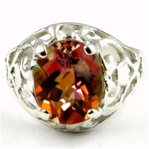 Sterling Silver Ladies Ring, Twilight Fire Topaz, SR004