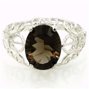 SR162, Smoky Quartz, 925 Sterling Silver Ring