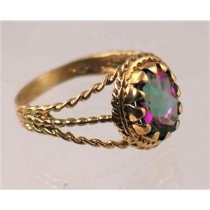 10K, 14K or 18K Gold Ladies Ring, Mystic Fire Topaz, R070
