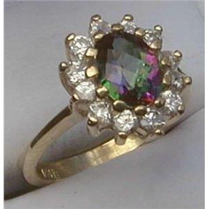 10K, 14K or 18K Gold Ladies Ring, Mystic Fire Topaz, R235