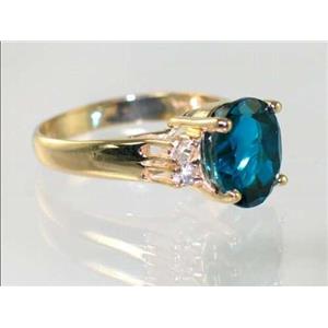 10K, 14K or 18K Gold Ladies Ring, London Blue Topaz, R123