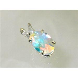 925 Sterling Silver Pendant, Mercury Mist Topaz, SP019