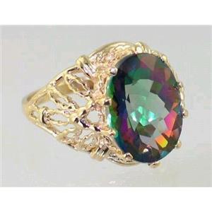 10K, 14K or 18K Gold Ladies Ring, Mystic Fire Topaz, R260