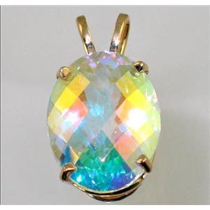 P080, Mercury Mist Topaz 14K Gold Pendant