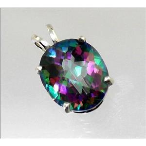 925 Sterling Silver Pendant, Mystic Fire Topaz, SP040