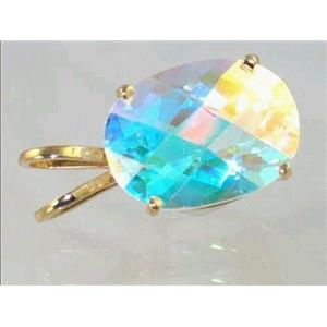 P084, Mercury Mist Topaz 14K Gold Pendant