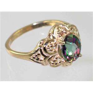 10K, 14K or 18K Gold Ladies Ring, Mystic Fire Topaz , R125