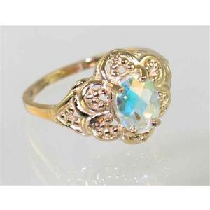 10K, 14K or 18K Gold Ladies Ring, Mercury Mist Topaz , R125