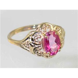 10K, 14K or 18K Gold Ladies Ring, Pure Pink Topaz , R125