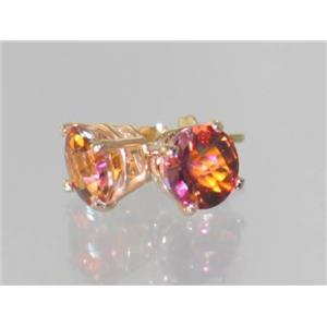 14k Gold Post Earrings, Twilight Fire Topaz, E012-5