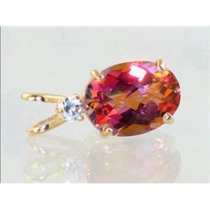 P019, Twilight Fire Topaz 14K Gold Pendant