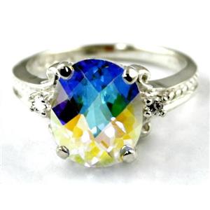 925 Sterling Silver Ladies Ring, Mercury Mist Topaz, SR136