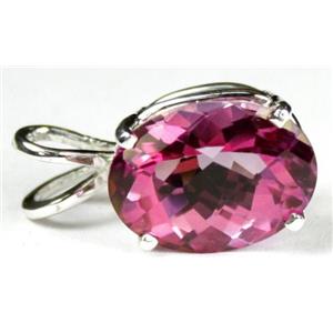 925 Sterling Silver Pendant, Pure Pink Topaz, SP004