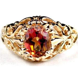 10K, 14K or 18K Gold Ladies Ring, Twilight Fire Topaz, R113