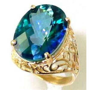 10K, 14K or 18K Gold Ladies Ring, Neptune Garden Topaz, R291