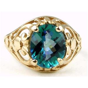 10K, 14K or 18K Gold Ladies Ring, Neptune Garden Topaz, R004