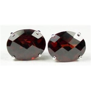 925 Sterling Silver Post Earrings, Mozambique Garnet, SE102