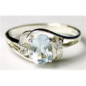 SR176, Aquamarine, 925 Sterling Silver Ring