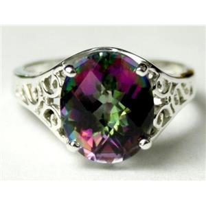SR057, Mystic Fire Topaz, 925 Sterling Silver Ring