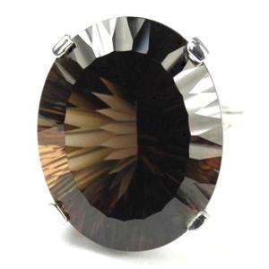 SR129, Smoky Quartz, 925 Sterling Silver Ring