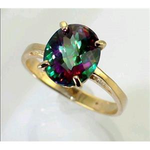 10K, 14K or 18K Gold Ladies Ring, Mystic Fire Topaz, R055