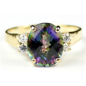 10K, 14K or 18K Gold Ladies Ring, Mystic Fire Topaz, R244