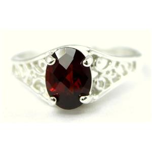 Sterling Silver Ladies Ring, Mozambique Garnet, SR005