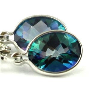 925 Sterling Silver Leverback Earrings, Neptune Garden Topaz, SE001