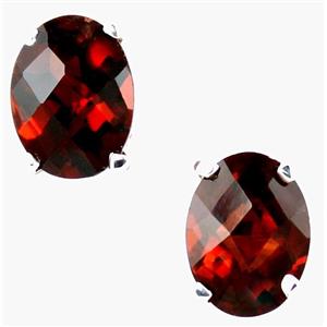 925 Sterling Silver Post Earrings, Mozambique Garnet, SE002